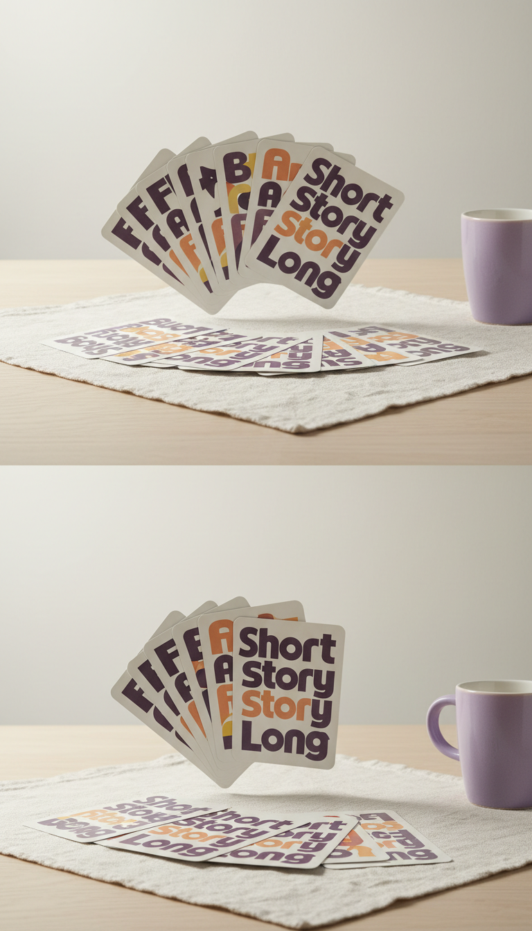 Fanned cards showcasing chunky typography
